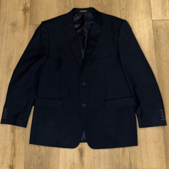 Pierre Loren Sportcoat Men's 44R Superior 150'S Classic Fit Blazer Navy Preowned - Picture 1 of 12